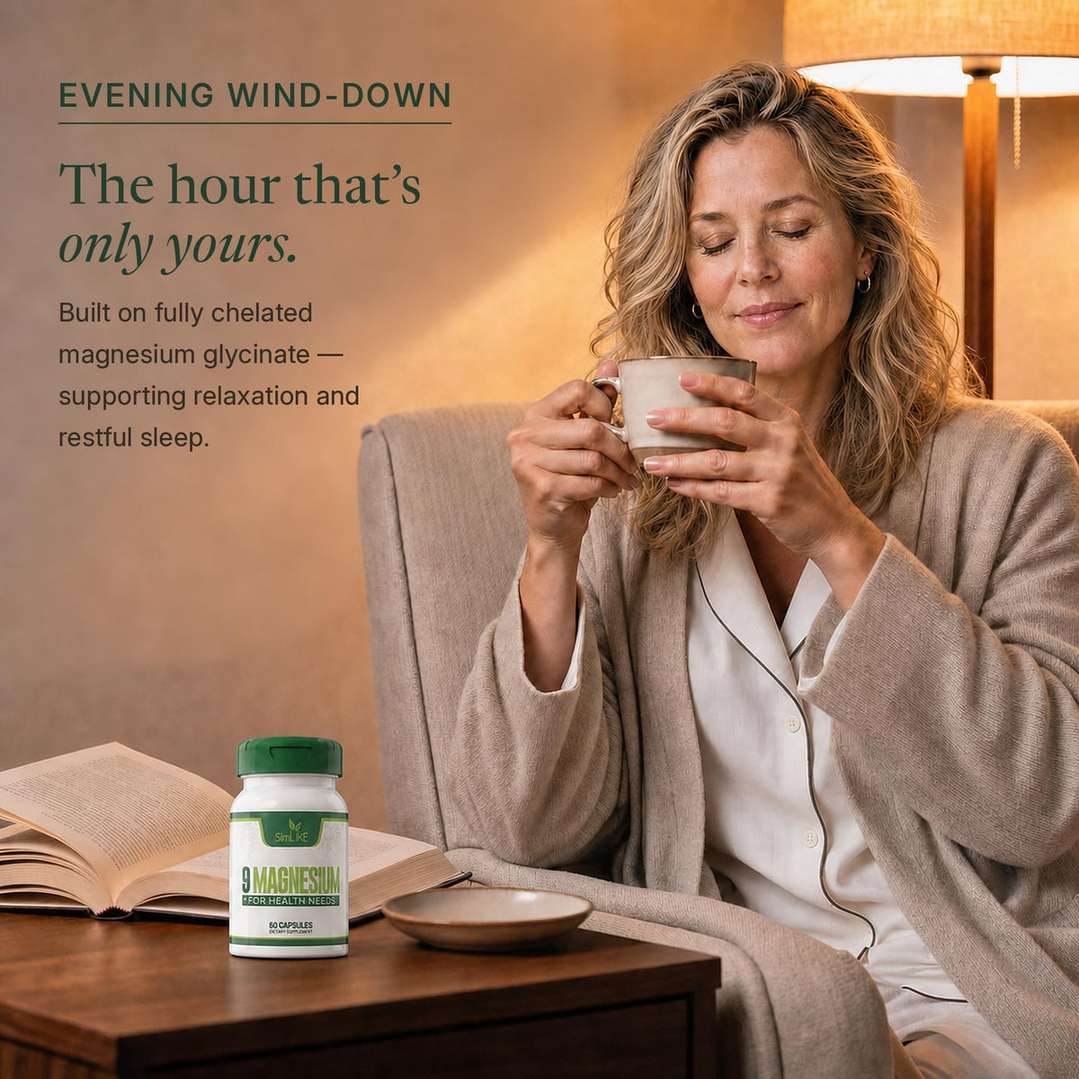Simlike Magnesium Complex for Women, 9-in-1 High Absorption, Oxide-Free