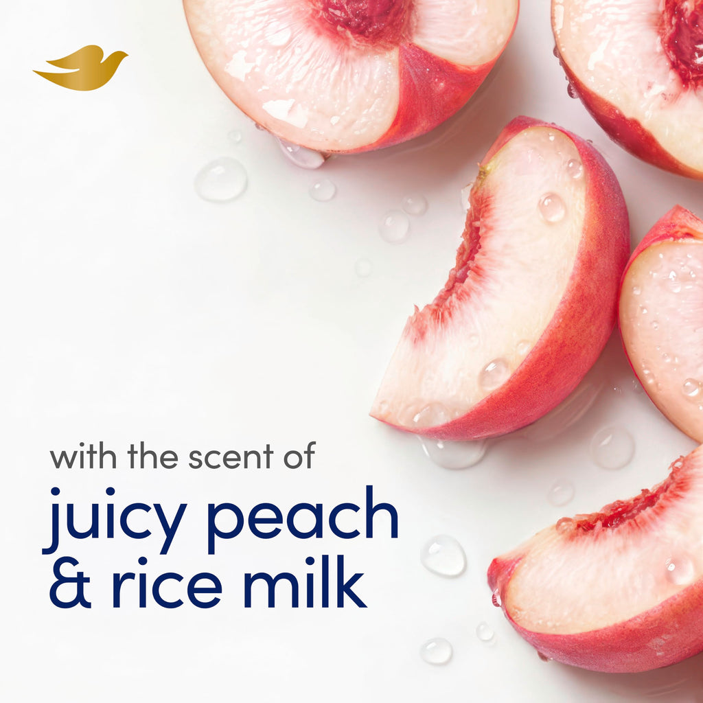 Dove Rebalancing Beauty Bar Soap 6 Count, White Peach & Rice Milk, 3.75 oz | Plant-based beauty bar with white peach and rice milk for soft, moisturized skin