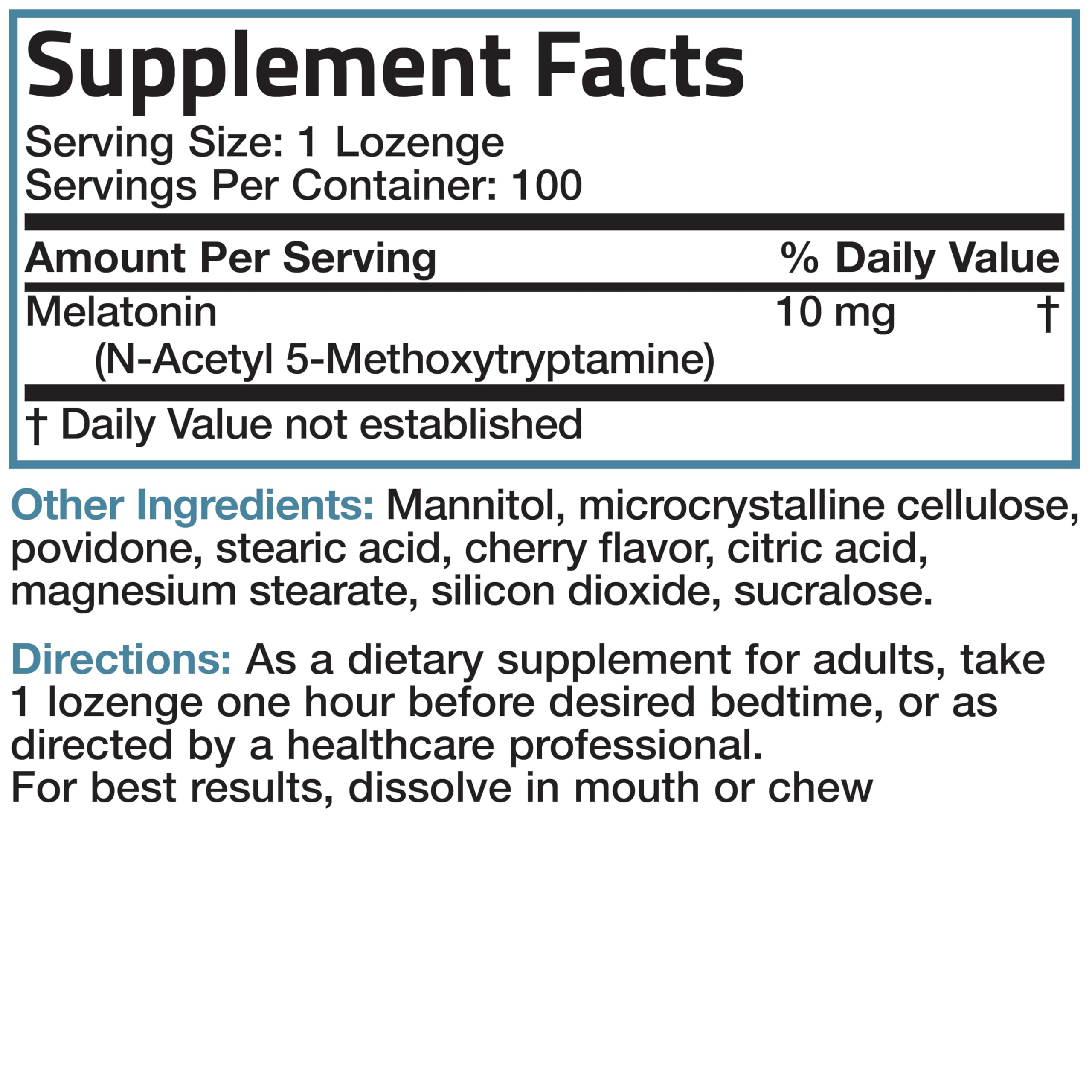 Bronson Melatonin 10 mg Sleep Support, Fast Dissolve Cherry, 100 Tablets | Helps You Fall Asleep Faster, Stay Asleep Longer & Wake Refreshed, Relaxation Support, Vegetarian Formula