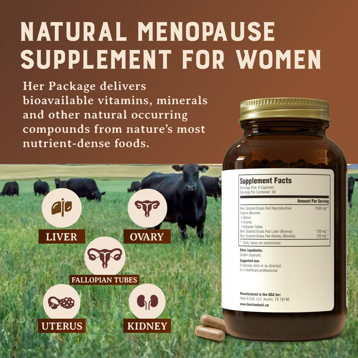 HEART & SOIL Her Package Supplement, 180 Capsules