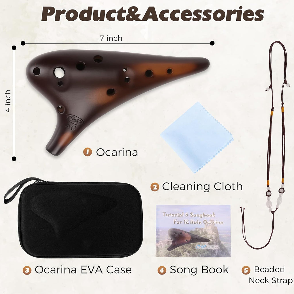 Buy now OcarinaWind 12 Hole Ocarina Classic Masterpiece Collectible, Alto C Ceramic Ocarina - Highly Recommended by Shop Owner (Forest Whisper) at indiglob india