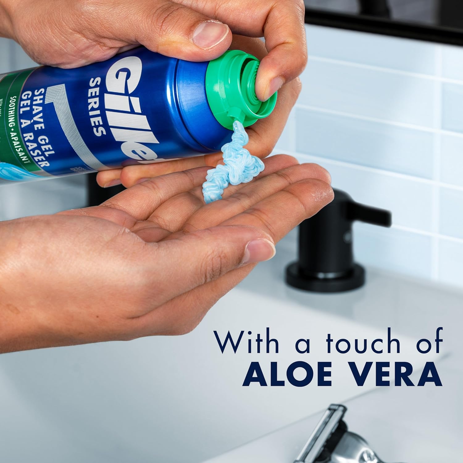 Buy now Gillette Series 3X Action Shave Gel, Sensitive Twin Pack, 7 Oz (Pack of 2) at indiglob india