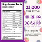 Vitamin B Complex 23000mcg - Methyl B12| B9 Folic|B7 Biotin,B1,B2,B3,B5,B6 | Vitamin B Complex Liquid Drops for Men & Women with Vitamin C, Choline & Inositol for Energy, Immune & Brain Support - 2Oz