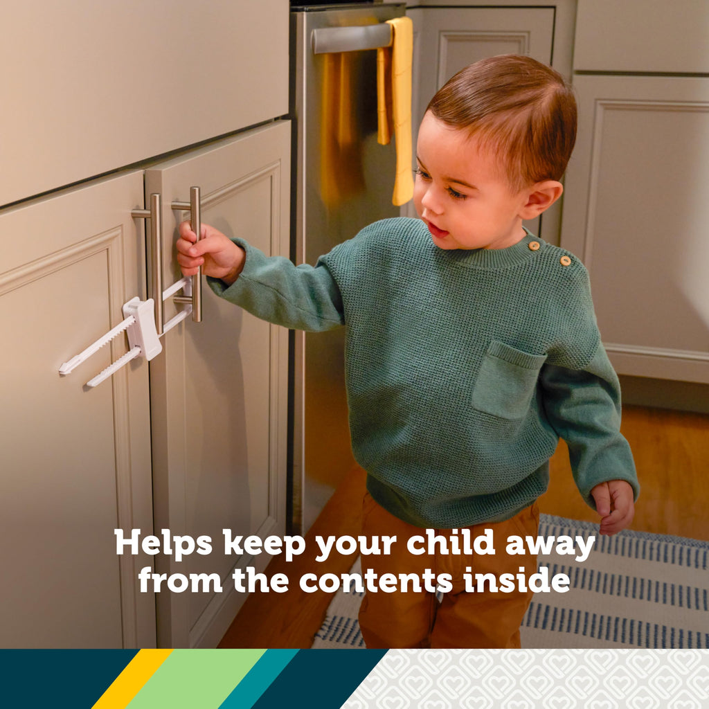Safety 1st Double Door Baby-Proofing Cabinet Lock 2 Pack, White