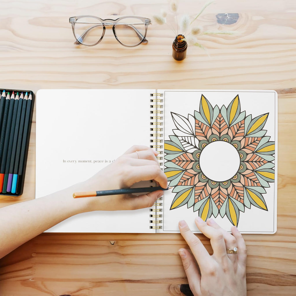 Beautiful Adult Coloring Book Set of 2 for Relaxation - Mandala Books