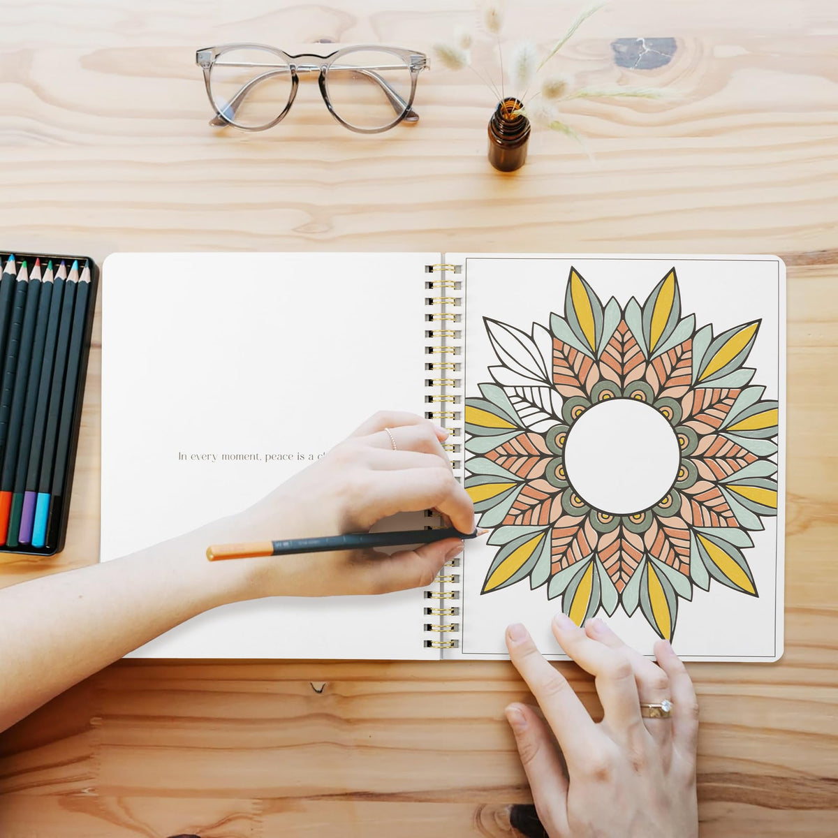 Beautiful Adult Coloring Book Set of 2 for Relaxation - Mandala Books