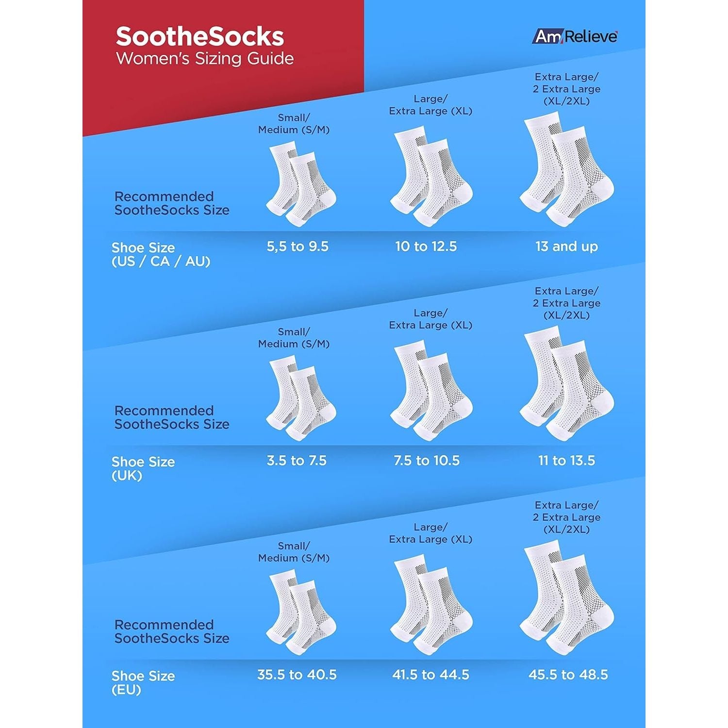 Buy now AmRelieveÂ® Soothesocks Compression Socks, Support Socks for Women Compression and Men, White at indiglob india
