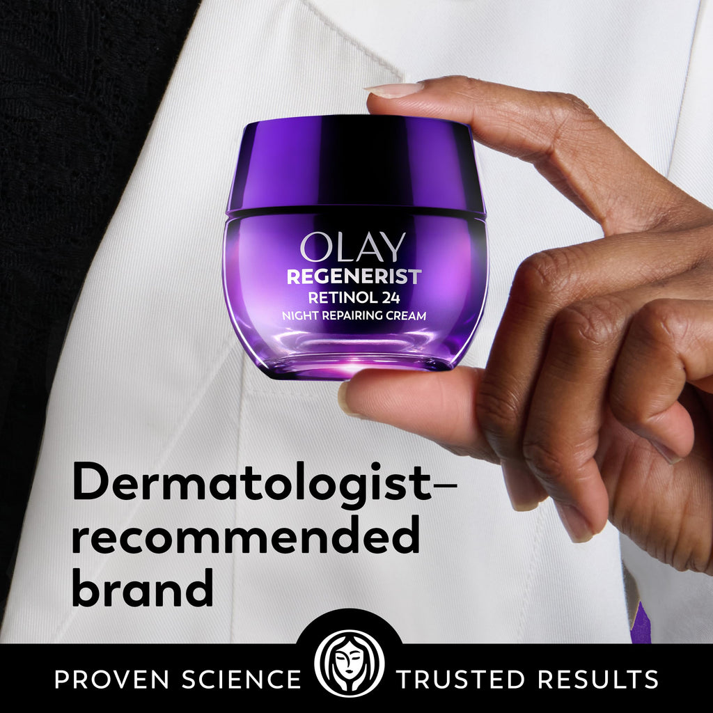 Buy now Olay Retinol Night Cream for Women, Anti-Aging Face Moisturizer, Fragrance-Free, Non Greasy - Anti-Wrinkle, Smooth Fine Lines, Hydrating Skin Care - Triple Collagen Cream, Peptide, Niacinamide, 1.7oz at indiglob india