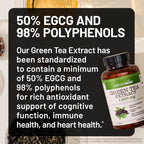 NatureWise Green Tea Extract Capsules 1000 mg - 50% EGCG & 98% Polyphenols - Extra Strength Green Tea Pills - Antioxidants for Heart Health & Energy - Vegan, Non-GMO - 60 Count[30-Day Supply]