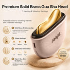GS5 Electric Heated Gua Sha Kit, Red Light Face Massager Tool, Pink | Brass Beauty Device for Face & Neck Sculpting & Firming, 2 × 10ml Essential Oils, 3 Heat & Vibration Levels, Gift for Women