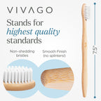 VIVAGO Bamboo Toothbrushes 10 Pack – Plant-Based Medium Bristles