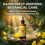 PURA D'OR Organic Evening Primrose Oil 100% Pure Cold Pressed w/Essential Fatty Acids & Antioxidant Rich - Moisturizes, Rejuvenates, Renews & Restores - Skin, Hair & Face 4 Oz Ayurvedic Skin Care