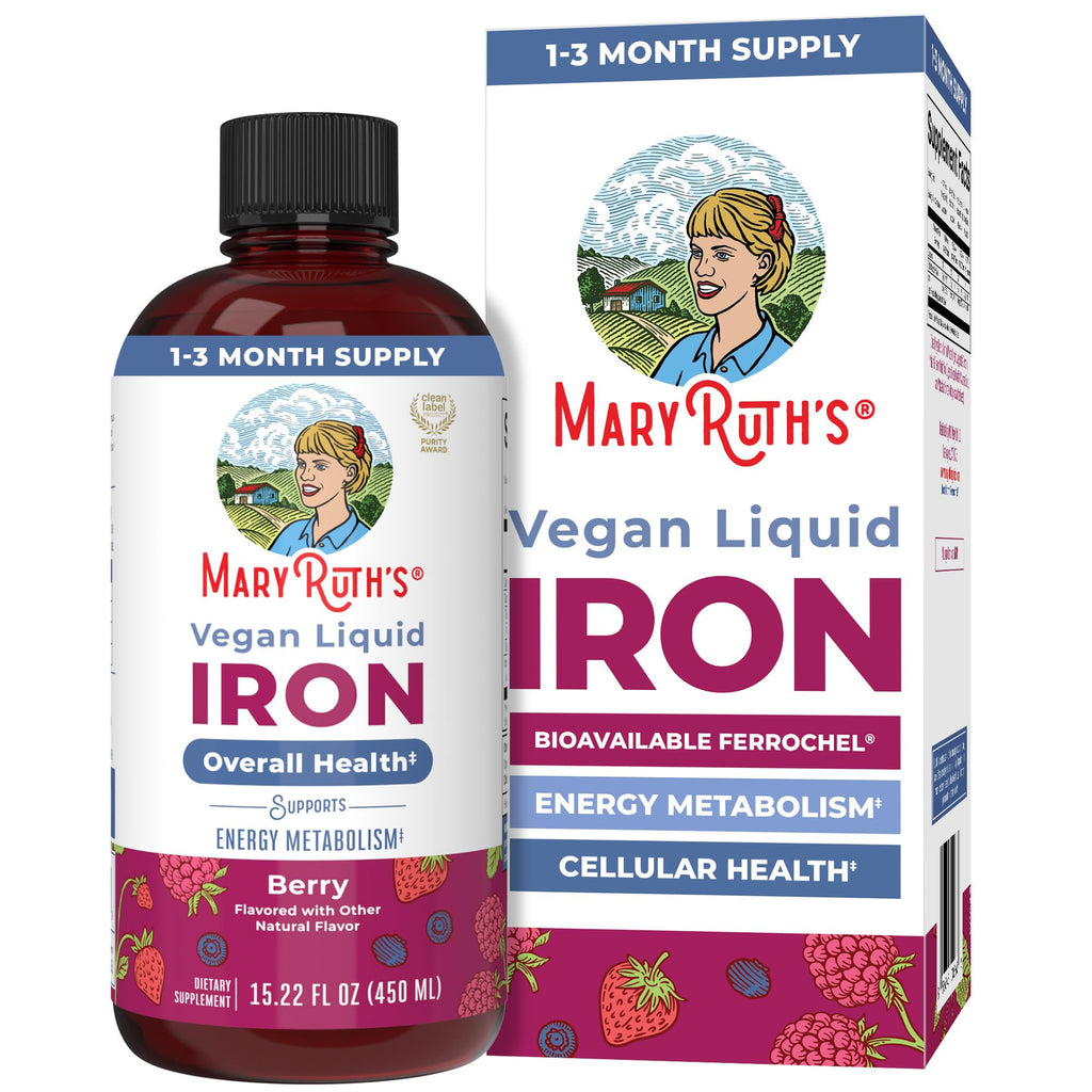 MaryRuth's Liquid Iron Supplement for Women Men & Kids, 15.22 Fl Oz, Vegan | Red Blood Cell Formation, Oxygen Support, Energy Metabolism, Ages 4 & Up, Sugar Free