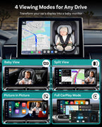 OTTOCAST Cabin Care Baby Car Camera with Wireless CarPlay, 1080P HD Rear Seat Monitor on Car Screen, No-Glow Night Vision, Split Screen Display, Safer Driving for Parents and Baby, 150° Wide Angle