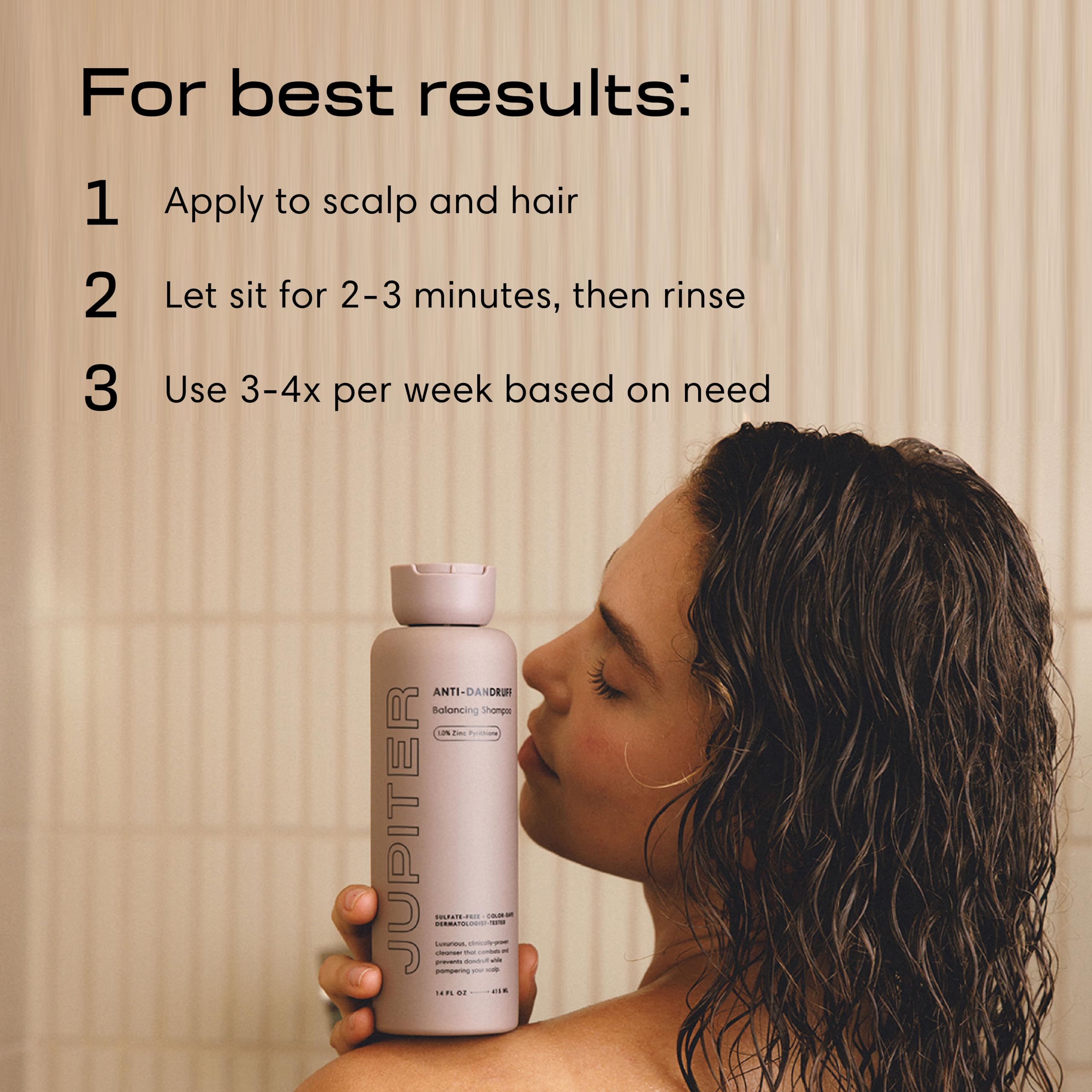 Jupiter Anti Dandruff Shampoo - Shampoo for Men & Women for Flaky, Itchy, Oily, & Dry Scalp - Nourishes Scalp and Reduces Breakage & Flakes - Color-Safe, Sulfate-Free, Paraben-Free - 2 Pack