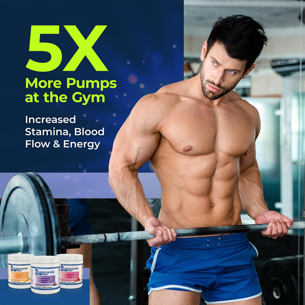 5,500mg L Arginine + 1,100mg Citrulline | Nitric Oxide Booster |Supports Pre Workout Energy, Blood Flow & Circulation, Grape (30 Servings)