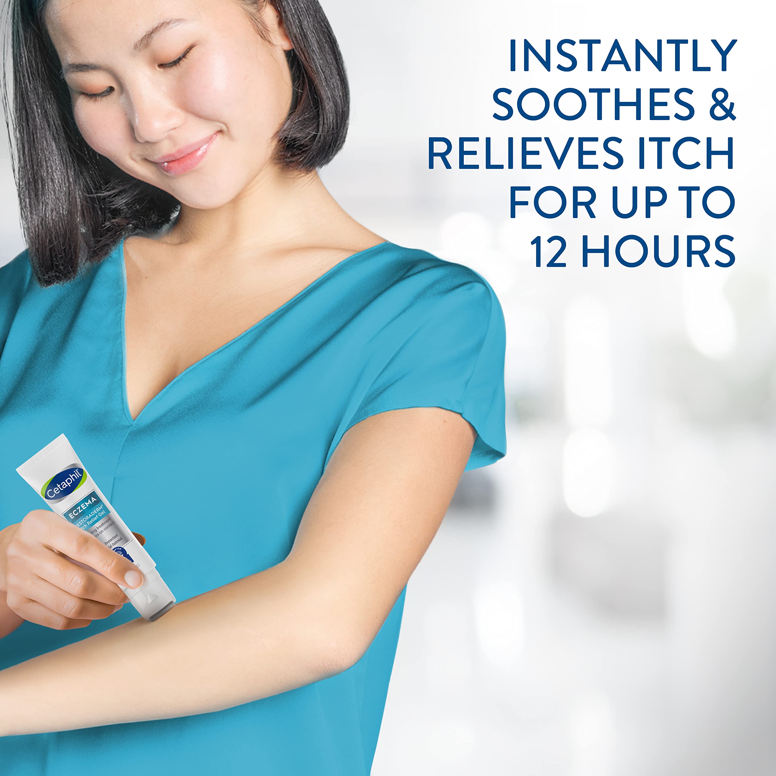 Buy now CETAPHIL ECZEMA RESTORADERM Itch Relief Gel, For Eczema Prone Skin, 2 fl oz, Instantly Soothes, 12 Hour Itch Relief, 0.5% Skin Protectant Colloidal Oatmeal, Steroid Free at indiglob india