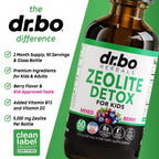 Zeolite Detox for Kids Liquid Drops - Advanced Clinoptilolite with Pure Vitamins B12 & D - Kids Gentle Body Daily Cleanse Focus & Speech Extra Clinoptilolite Zeolite Drops Detox Cleanse Supplement 2oz