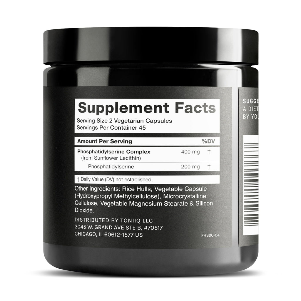 Toniiq Phosphatidylserine – 400mg Formula – World’s First 50% Purity