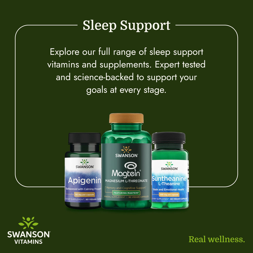 Swanson Apigenin Sleep and Relaxation Supplement, 50 mg, 90 Capsules | For Adults Seeking Natural Sleep, Relaxation, and Stress Relief Support, Antioxidant Bioflavonoid Found in Chamomile