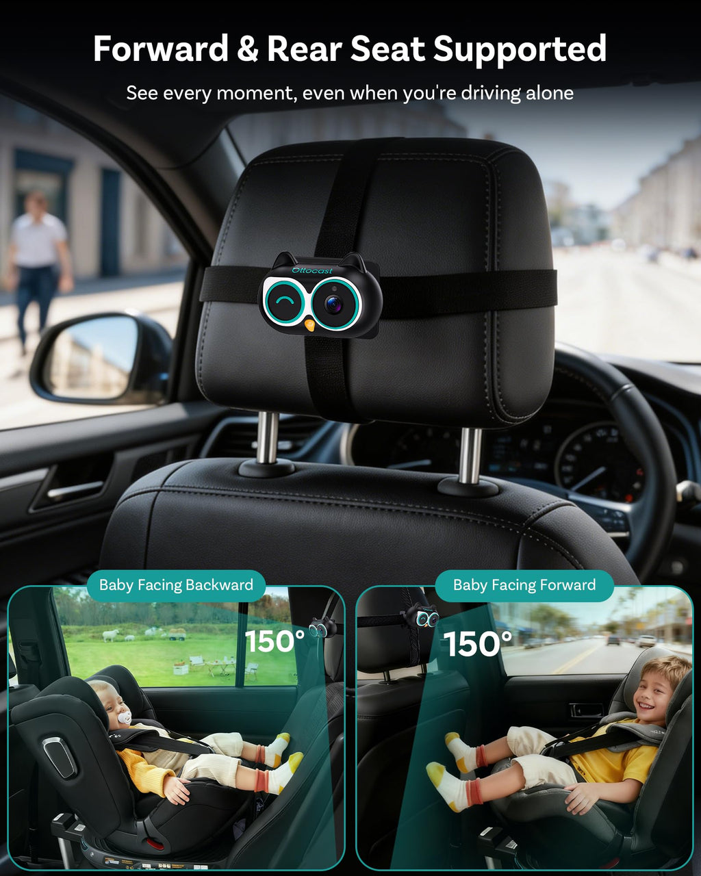 OTTOCAST Baby Car Camera with Wireless CarPlay Adapter