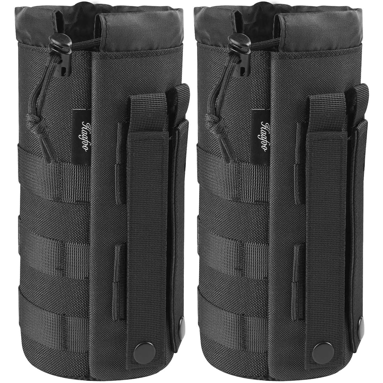 Buy now Molle Water Bottle Holder, Upgraded 1000D Nylon Tactical Molle Water Bottle Pouch, Sports Water Bottle Bag Bottom Mesh Lining Hydration Carrier for Camping, Climbing, Hiking and Travelling Black-2pack at indiglob india