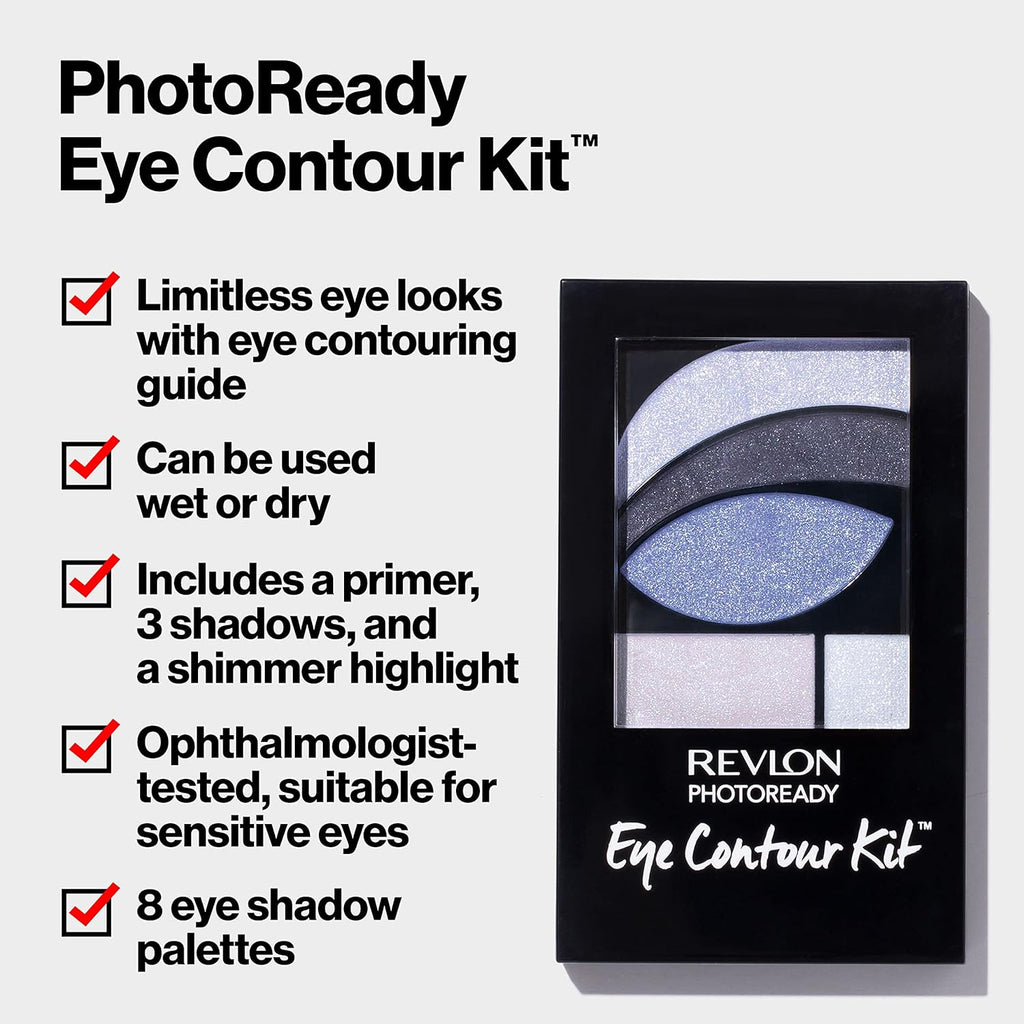 Buy now REVLON PhotoReady Eye Contour Kit, Eyeshadow Palette with 5 Wet/Dry Shades & Double-Ended Brush Applicator, Avant Garde (525), 0.1oz at indiglob india