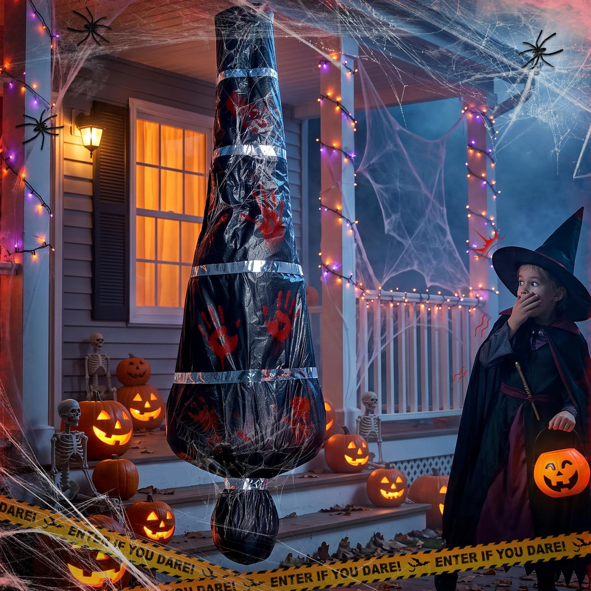 2 Packs 6ft Halloween Body Bags Decorations Outdoor, Hanging Corpse Props