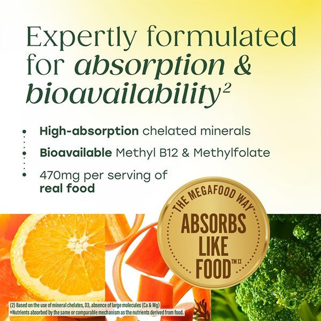 MegaFood Advanced Multivitamin for Men, Doctor Formulated, 120 Tablets | Immune Support, Cellular Energy, Heart & Brain Health, Choline, Methylfolate, Vitamin C, D3, Zinc, Vegetarian, 60 Servings