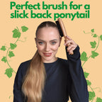 GranNaturals Boar Bristle Slick Back Hair Brush - Large Soft/Medium Smoothing Hairbrush to Style, Polish, & Lay Hair Down Flat to Create a Sleek Frizz Free Hairstyle for Women and Men