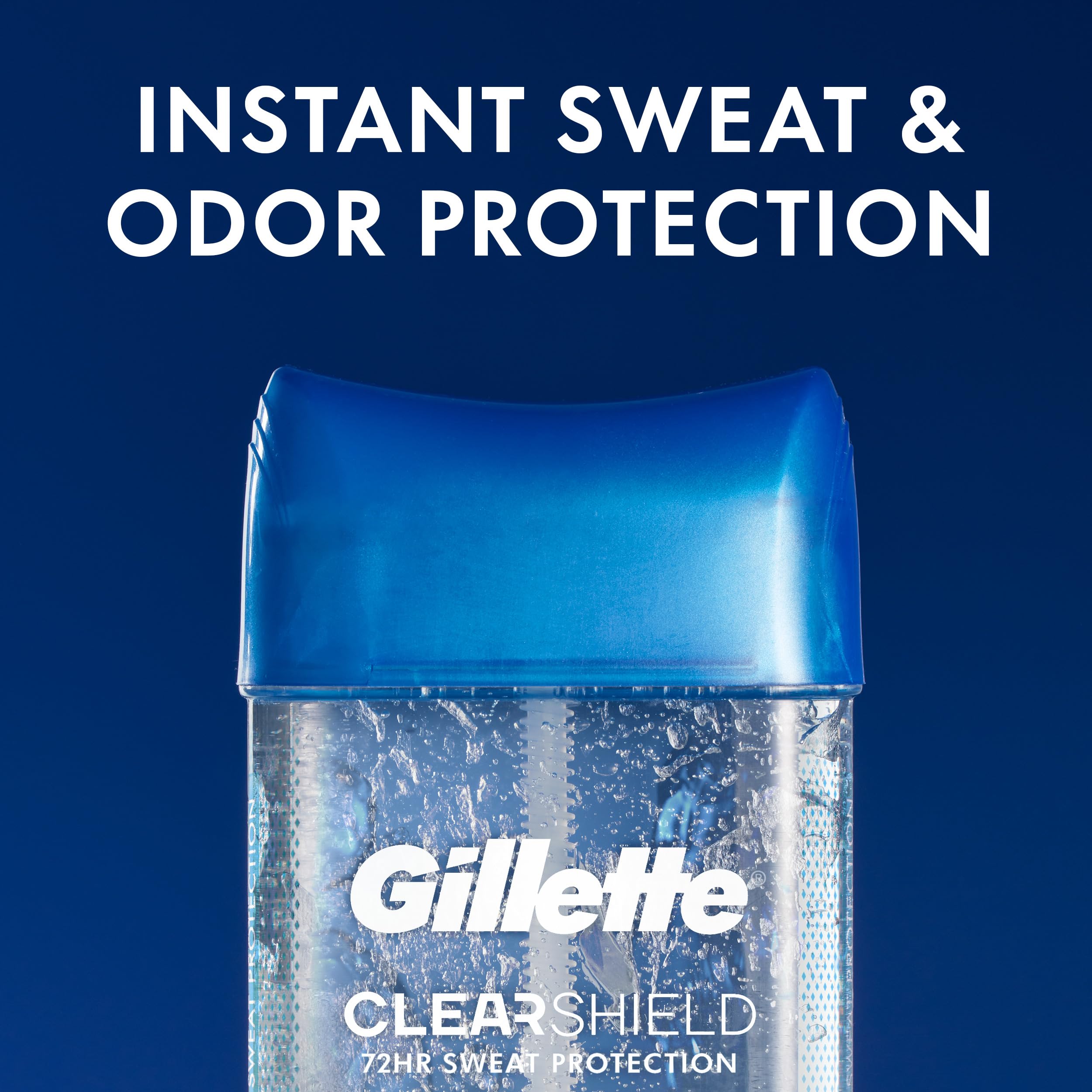 Buy now Gillette Antiperspirant and Deodorant for Men, 72hr Sweat & Odor Protection, Long Lasting Freshness, Anti-White Mark Technology, Clear Gel, Tropical Breeze Scent, 3.8 oz (Pack of 3) at indiglob india