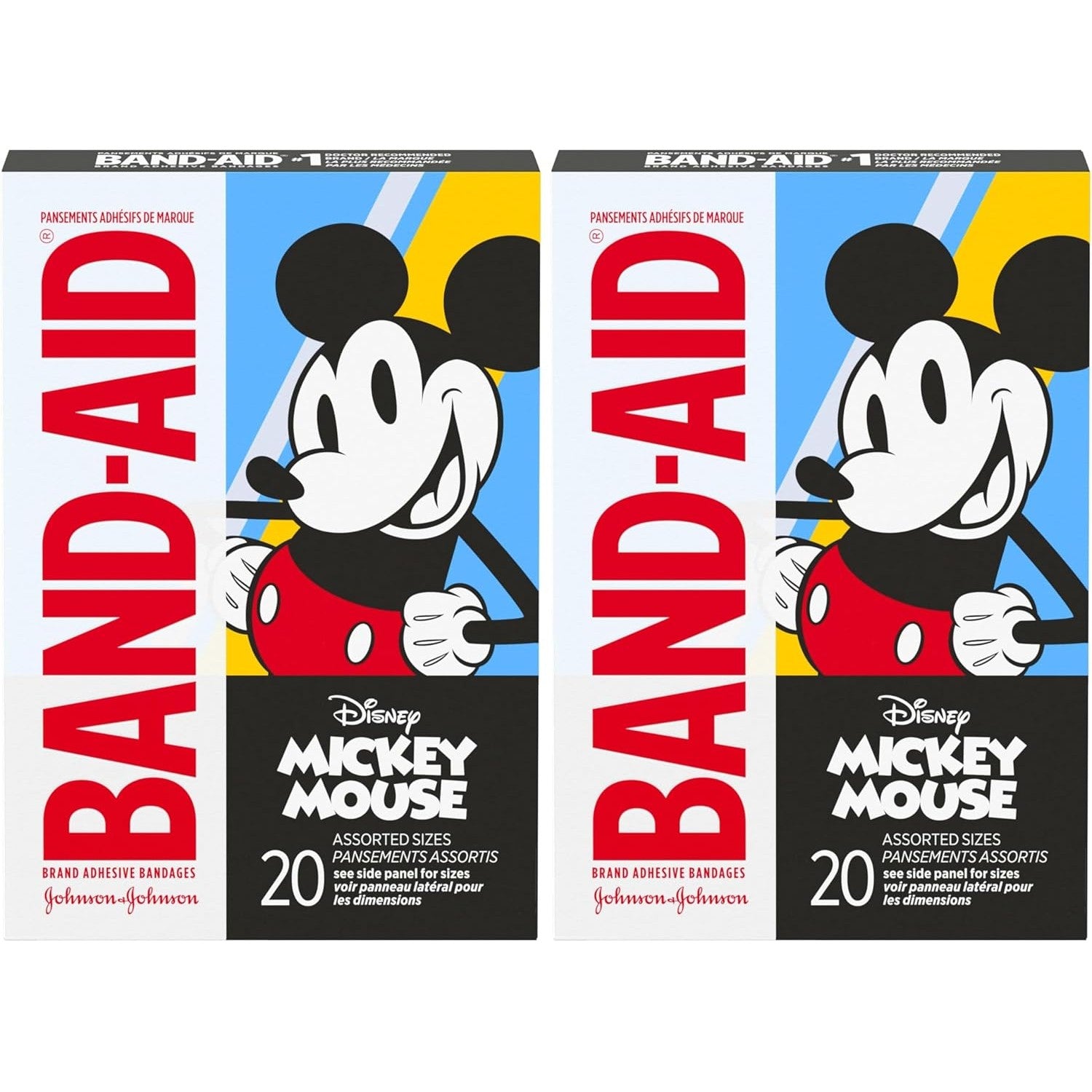 Buy now Band-Aid Brand Adhesive Bandages for Minor Cuts & Scrapes, Wound Care Bandages Featuring Marvel Avengers Characters, Fun Decorative Bandages for Kids & Toddlers, Assorted Sizes, 20 ct 20 Count (Pack of 2) Mickey Mouse at indiglob india