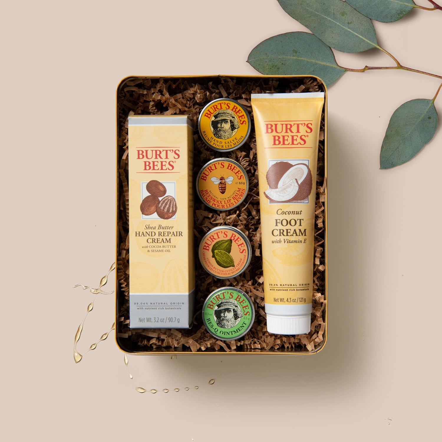 Buy now Burt's Bees Gifts Ideas - Classics Set, 6 Products in Giftable Tin â€“ Cuticle Cream, Hand Salve, Lip Balm, Res-Q Ointment, Hand Repair and Foot Cream at indiglob india