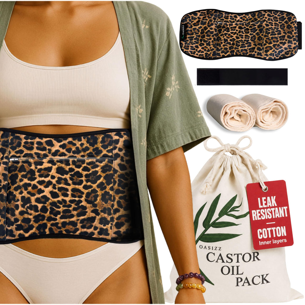 Castor Oil Pack Wrap, Size M-4X, Two Extra 100% Cotton Pads Included