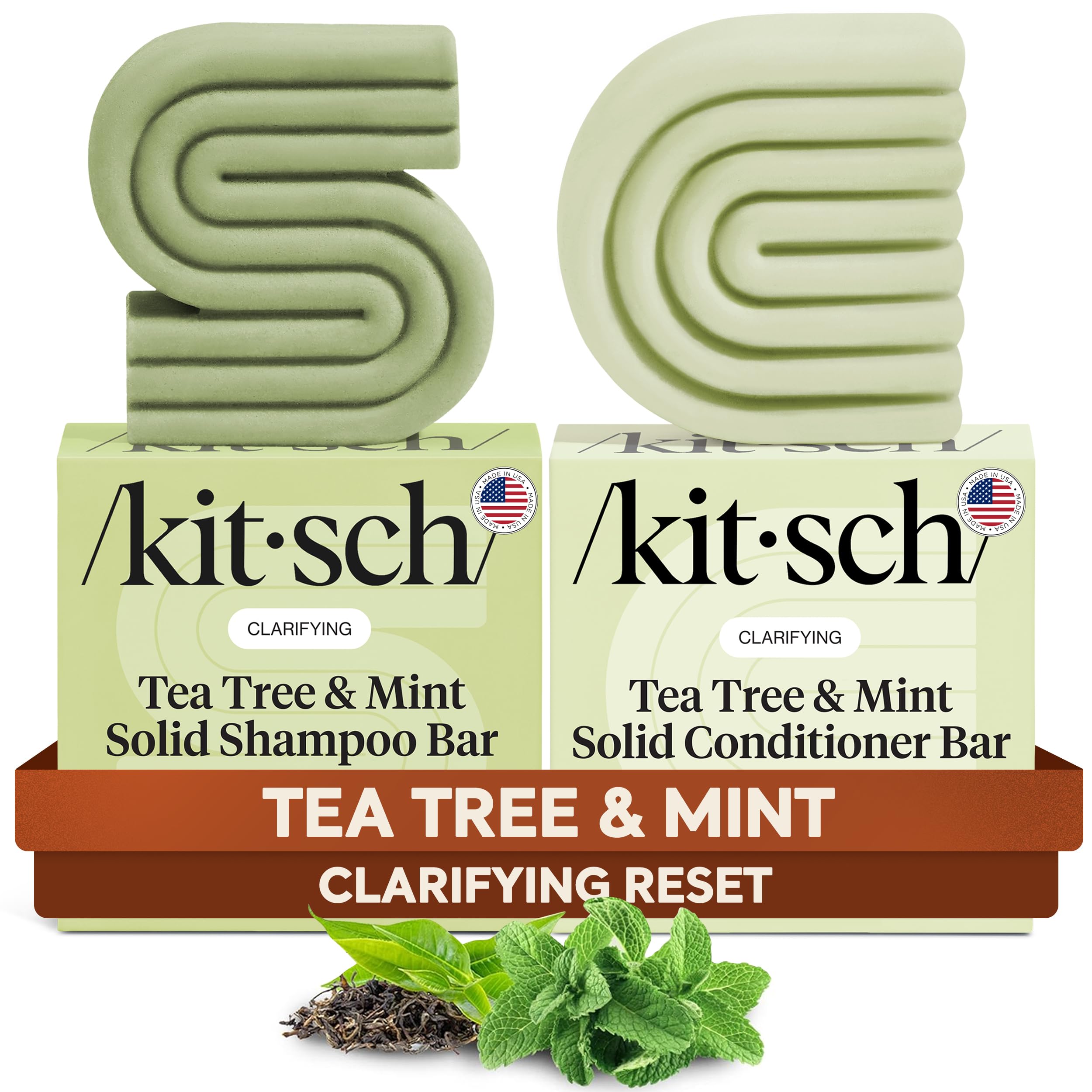 Buy now Kitsch Clarifying Tea Tree Shampoo and Conditioner Set â€“ Shampoo & Conditioner Bar for Women and Men, Scalp & Oil Control Hair Care â€“ Free of Paraben, Sulfate & Silicone â€“ Made in USA - 2 pcs at indiglob india