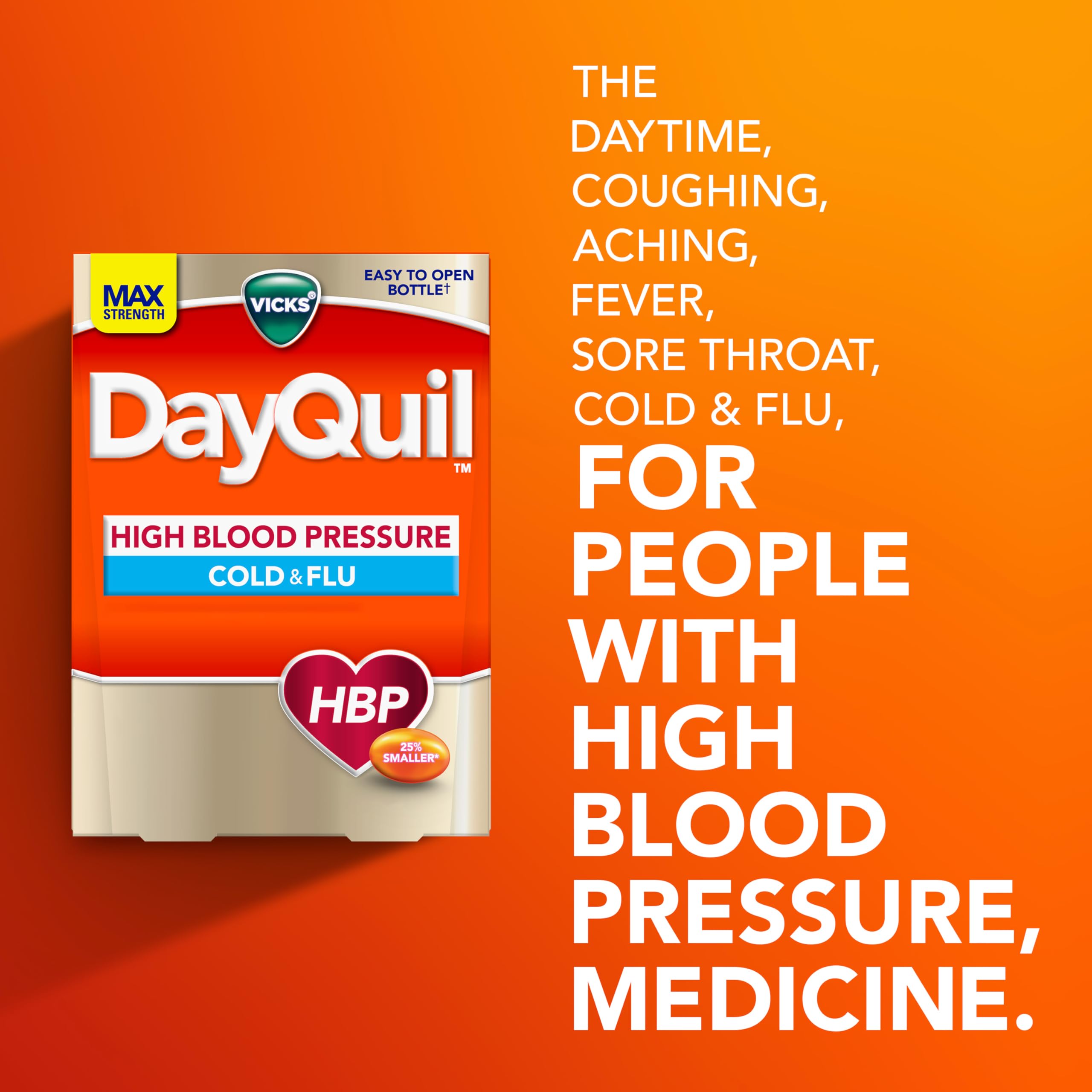 Buy now VICKS DayQuil & NyQuil High Blood Pressure Cold & Flu Relief Liquicap 48ct Co-Pack, Powerful Multi Symptom Daytime & Nighttime Medicine for Cold, Cough, and Flu Symptoms, 24ct DayQuil, 24ct NyQuil at indiglob india