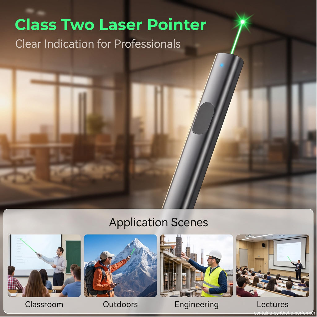Green Laser Alignment Tool, Class 2 Compliant Indicator for Office Presentations, Training Sessions & Site Measurement (Grey)