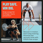 Buy now Mava Sports Knee Wraps (Pair) for Men & Women | Ideal for Cross Training, WODs, Gym Workouts, Weightlifting, Fitness & Powerlifting | Knee Straps for Squats | 72" Compression & Elastic Support at indiglob india