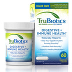 TruBiotics Probiotics for Digestive & Immune Health, Supports Regularity & Helps Relieve Abdominal Discomfort, Gas & Bloating, 2 Clinically Studied Probiotic Strains, Plus Prebiotics, 30 Capsules