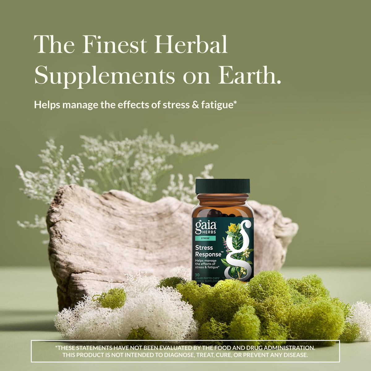 Gaia Herbs Stress Response Supplements, 30 Vegan Capsules, 15 Servings