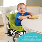 Buy now Summer by Bright Starts Pop 'N Sit Portable Booster Chair, Floor Seat, Indoor/Outdoor Use, Compact Fold, Green, 6 Mos - 3 Yrs at indiglob india