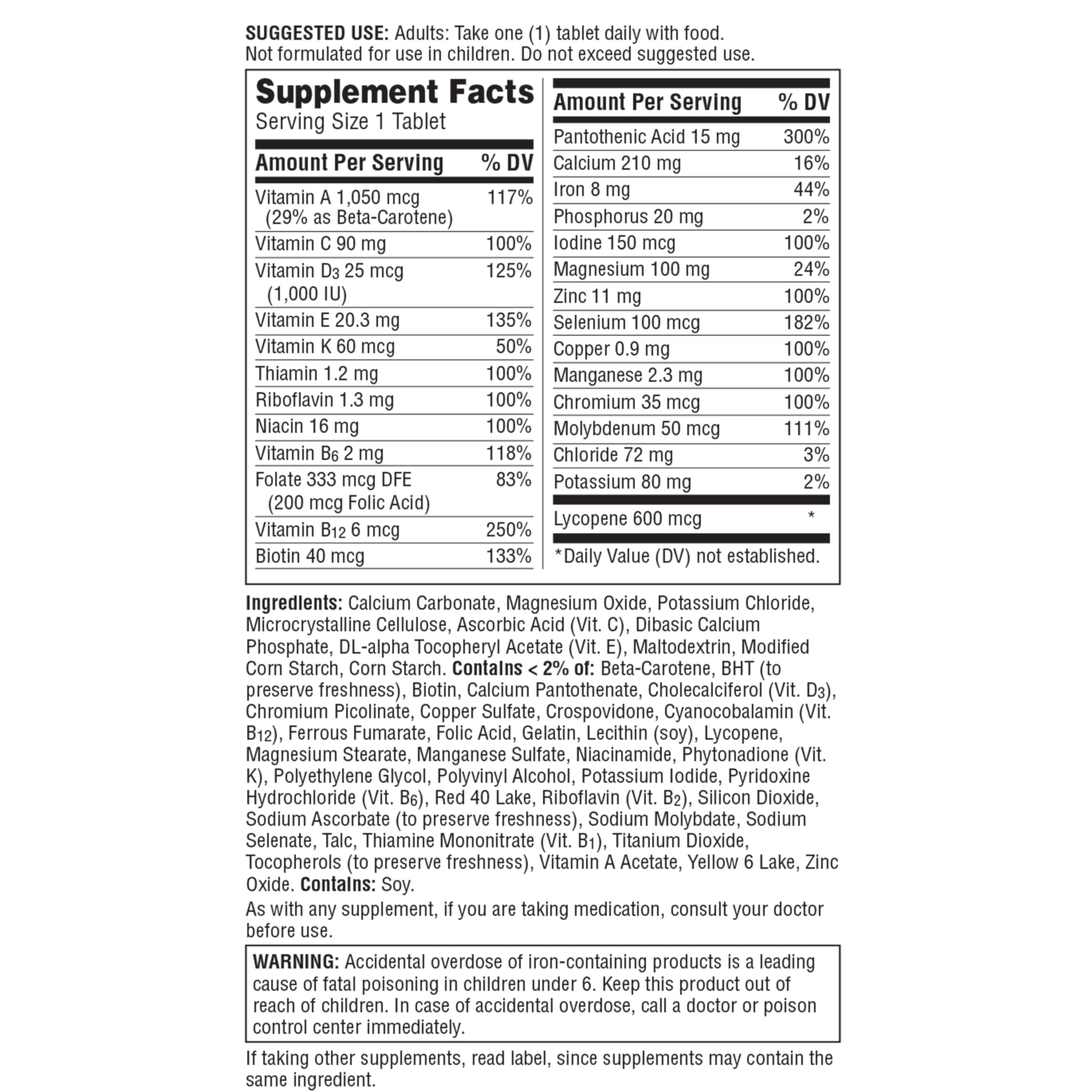 Centrum Multivitamin for Men, Multivitamin/Multimineral Supplement with Vitamin D3, B Vitamins and Antioxidants, Gluten Free, Non-GMO Ingredients - 120 Count