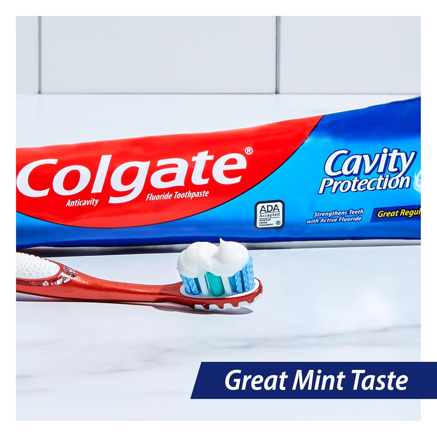 Buy now Colgate Cavity Protection Toothpaste with Fluoride, Minty Great Regular Flavor, Anti Cavity Toothpaste, 6 Oz Tube at indiglob india