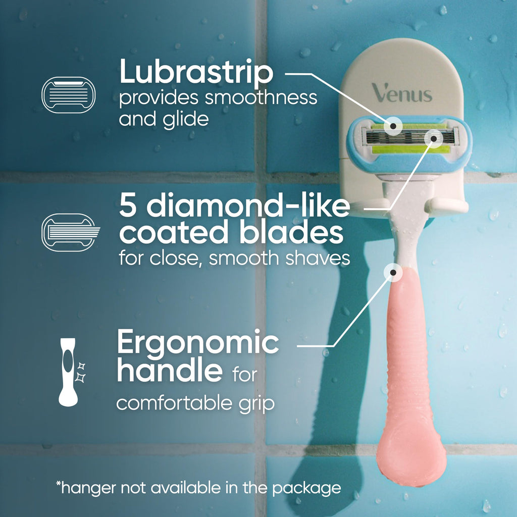 Gillette Venus Extra Smooth Pink Women's Razor Handle + 3 Blade Refills