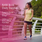 Garden of Life Vitamin Code Raw B-12 - 30 Capsules, 1,000mcg Whole Food B12 Methylcobalamin for Energy, Vegan Methylcobalamin Vitamin plus Probiotics and Enzymes, Gluten Free Supplements