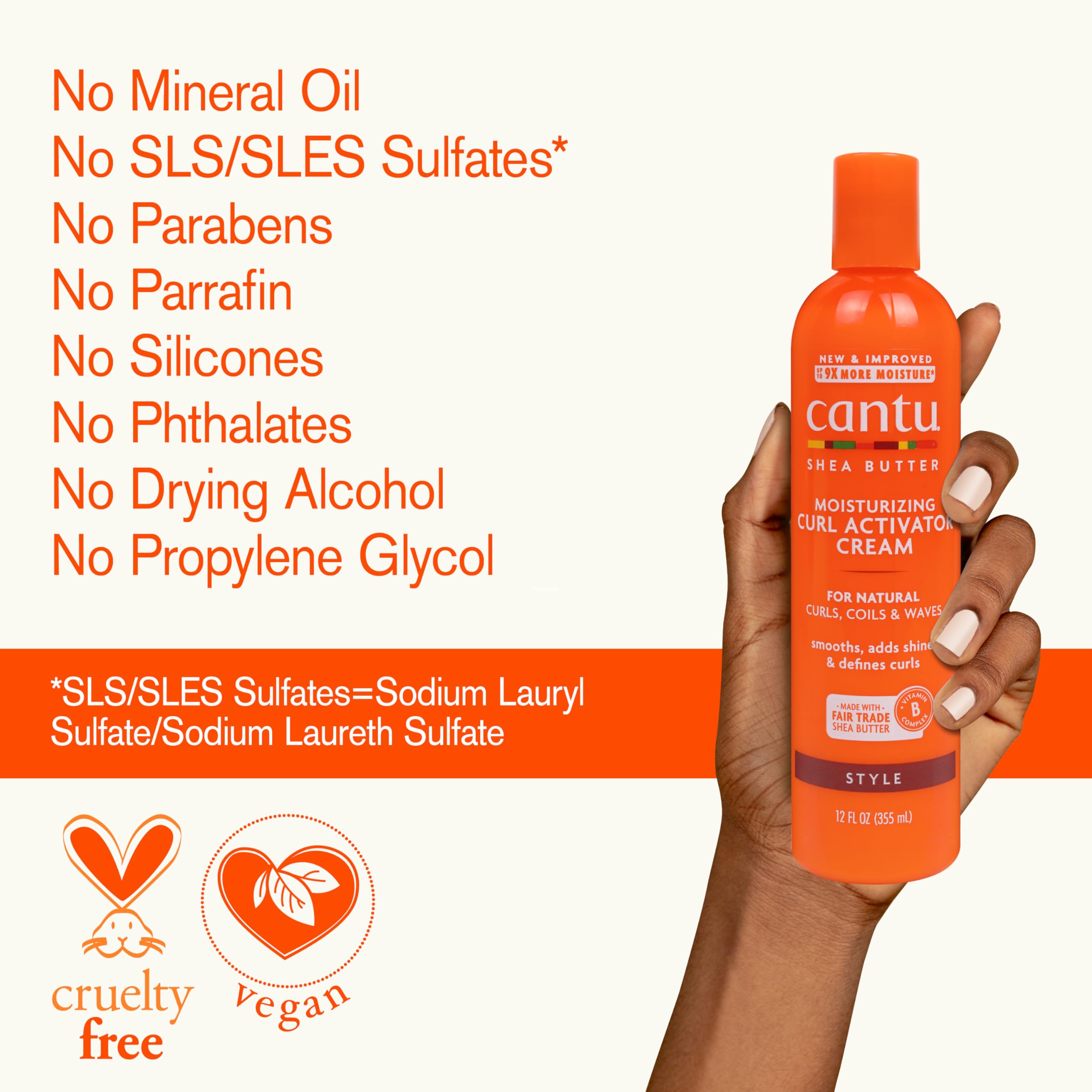 Cantu Moisturizing Curl Activator Cream for Natural Hair with Pure Shea Butter, 12 fl oz (Pack of 2)