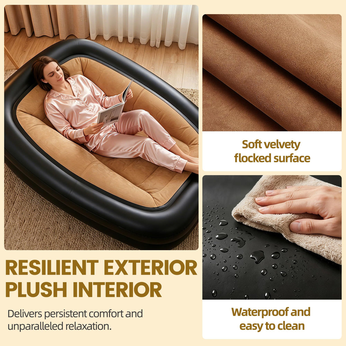 FluSing Blow Up Couch for Camping, Inflatable Chairs for Adults Heavy Duty