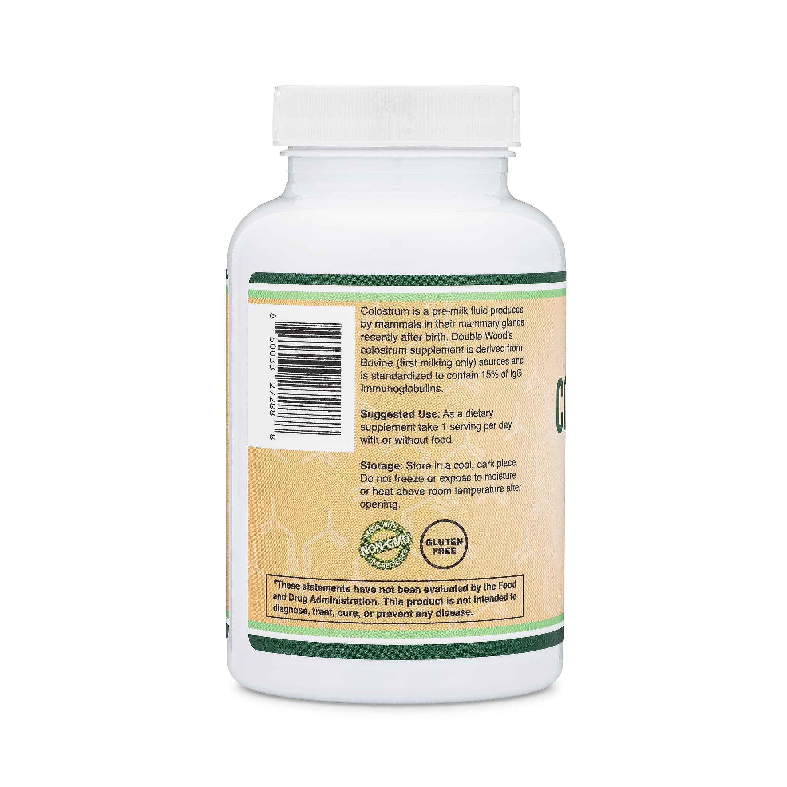 Bovine Colostrum 400mg, Grass-Fed, Immunity + Gut Support, 120 Capsules | Colostrum Powder, Supports Gut Health + Digestive Comfort, Healthy Skin + Hair, 15% IgG, 2 Month Supply, Third-Party Tested