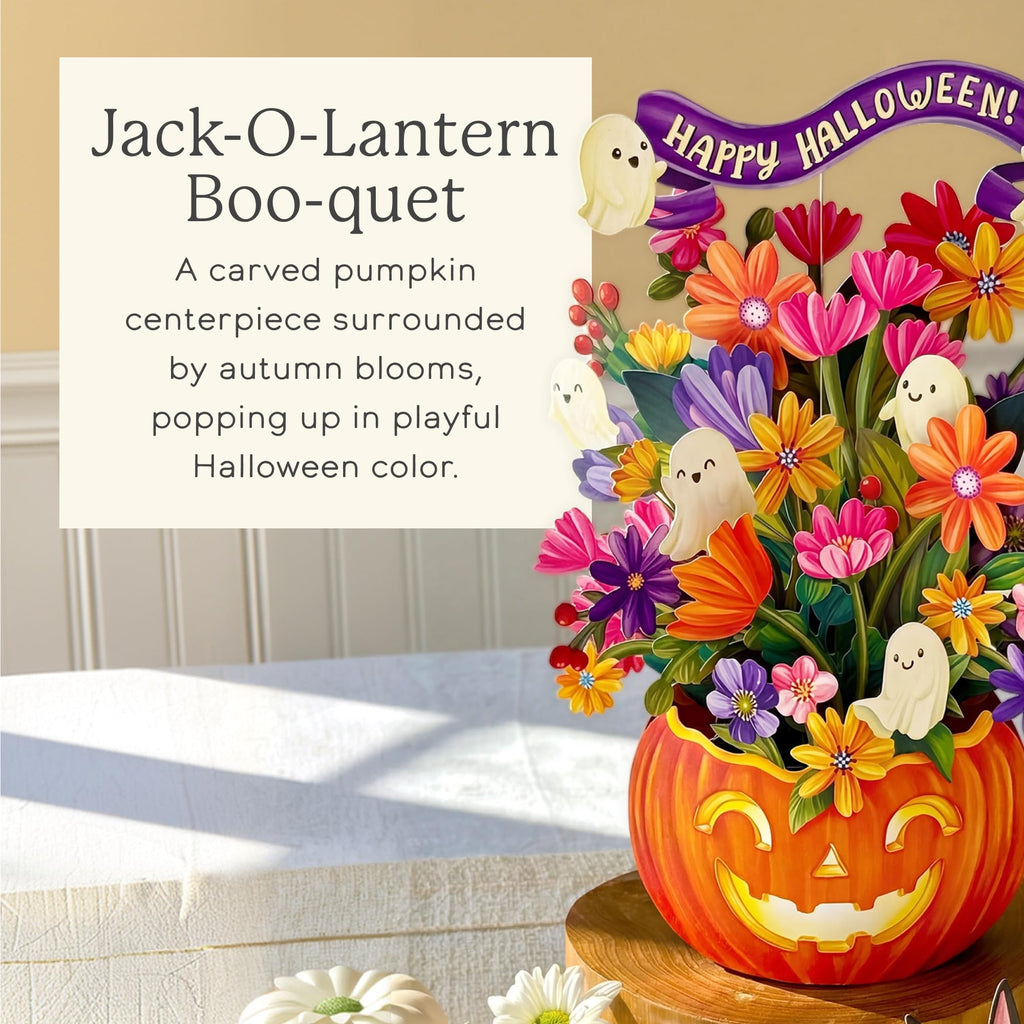 FreshCut Paper Jack-O-Lantern Boo-quet Glow-in-the-Dark Pop Up Card