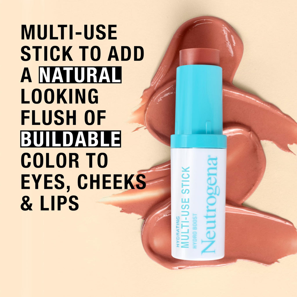 Buy now Neutrogena Hydro Boost Hydrating Multi-Use Makeup Stick with Hyaluronic Acid, Gentle Multi-Use Colored Makeup Balm to Brighten Lips, Cheeks & Eyes, Non-Comedogenic, Soft Pink, 0.26 oz at indiglob india